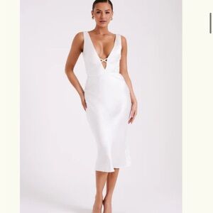 NWT Meshki Elegant White Satin Dress